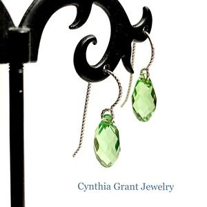 Swarovski and Sterling Briolette Earrings